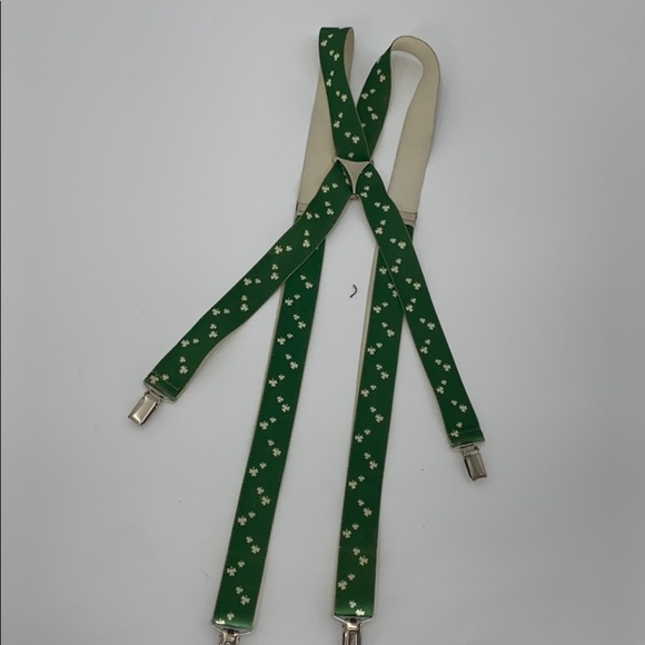 St Patrick’s Day suspenders 4 lead clovers lucky - Picture 1 of 6